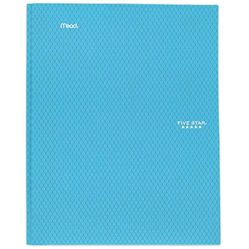 Book Cover Five Star 2-Pocket Folder, Stay-Put Folder, Plastic Colored Folders with Pockets & Prong Fasteners for 3-Ring Binders, For Home School Supplies & Home Office, 11â€ x 8-1/2â€, Teal (72107)