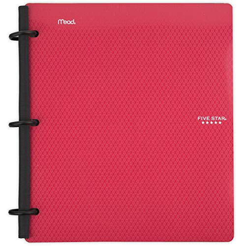 Book Cover Five Star Flex Red NoteBinder, 1-Inch Capacity, 11.5 x 11 Inches, Notebook and Binder All-in-One (72005)
