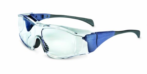 Book Cover Uvex S3160X Ambient OTG Safety Eyewear, Medium Blue Frame, Clear UV Extreme Anti-Fog Lens