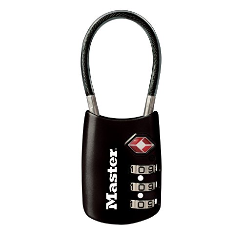 Book Cover Master Lock 4688D Accepted Set Your Own Combination TSA Approved Luggage Lock, 1 Pack, Black