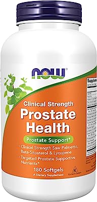 Book Cover NOW Supplements, Prostate Health, Clinical Strength Saw Palmetto, Beta-Sitosterol & Lycopene, 180 Softgels