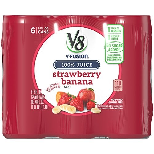 Book Cover V8 Strawberry Banana, 8 oz. Can (4 packs of 6, Total of 24)
