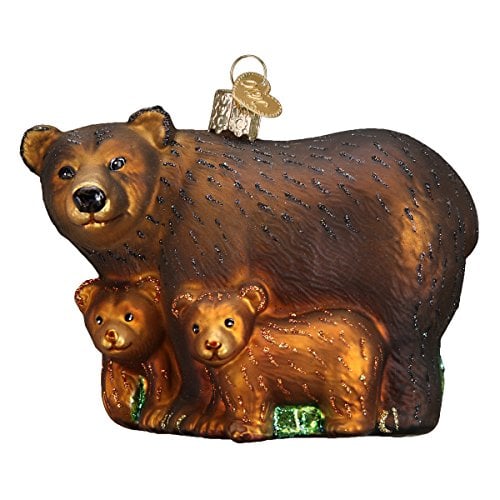 Book Cover Old World Christmas Animal Collection Glass Blown Ornaments for Christmas Tree Bears
