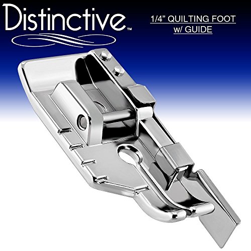 Book Cover Distinctive 1-4 (Quarter Inch) Quilting Sewing Machine Presser Foot with Edge Guide - Fits All Low Shank Snap-On Singer, Brother, Babylock, Janome, Kenmore, White, Juki, Simplicity, Elna and More!