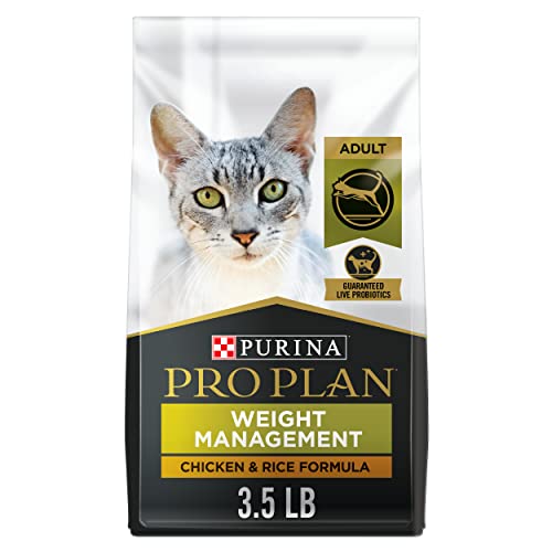 Book Cover Purina Pro Plan Weight Control Dry Cat Food, Chicken and Rice Formula - 3.5 lb. Bag