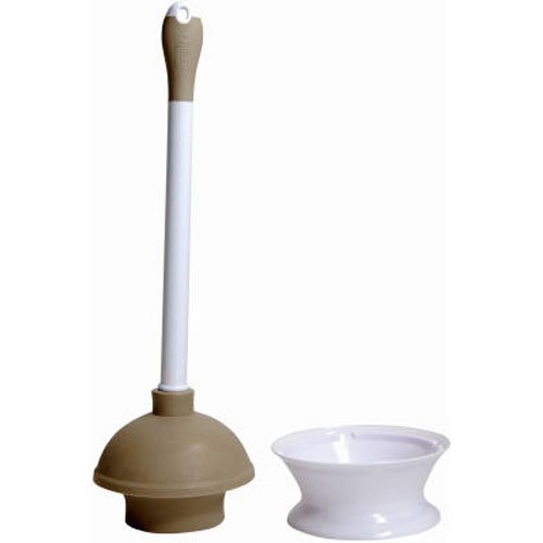 Book Cover Quickie Plunger and Caddy with Microban, 1-Pack, Taupe