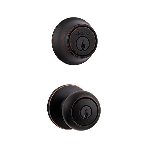 Book Cover Kwikset 690 Cove Entry Knob and Single Cylinder Deadbolt Combo Pack in Venetian Bronze