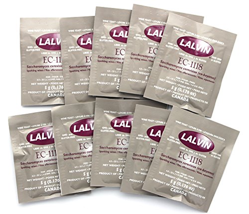 Book Cover Lalvin Wine Yeast EC-1118 10pk 0.17 Ounce (Pack of 10) Yeast EC
