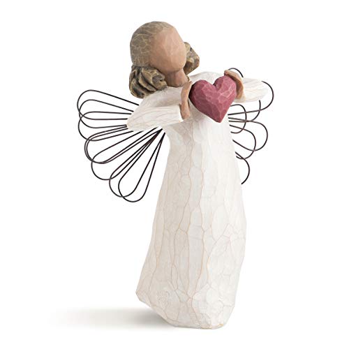 Book Cover Willow Tree with Love Angel, Sculpted Hand-Painted Figure