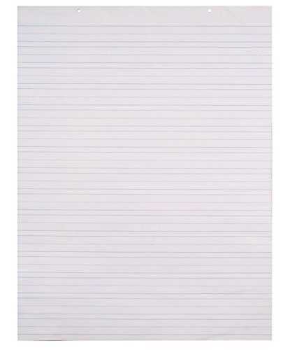 Book Cover School Smart Primary Chart Paper, 24 x 32 Inches, Ruled 1-1/2 Inch with Dotted Midline, White, 70 Sheets