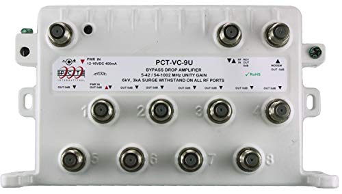 Book Cover PCT 8 Port Bi-Directional Cable TV Splitter Signal Booster/Amplifier with Active Return Zero Signal Loss and VoIP Telephone Bypass,white