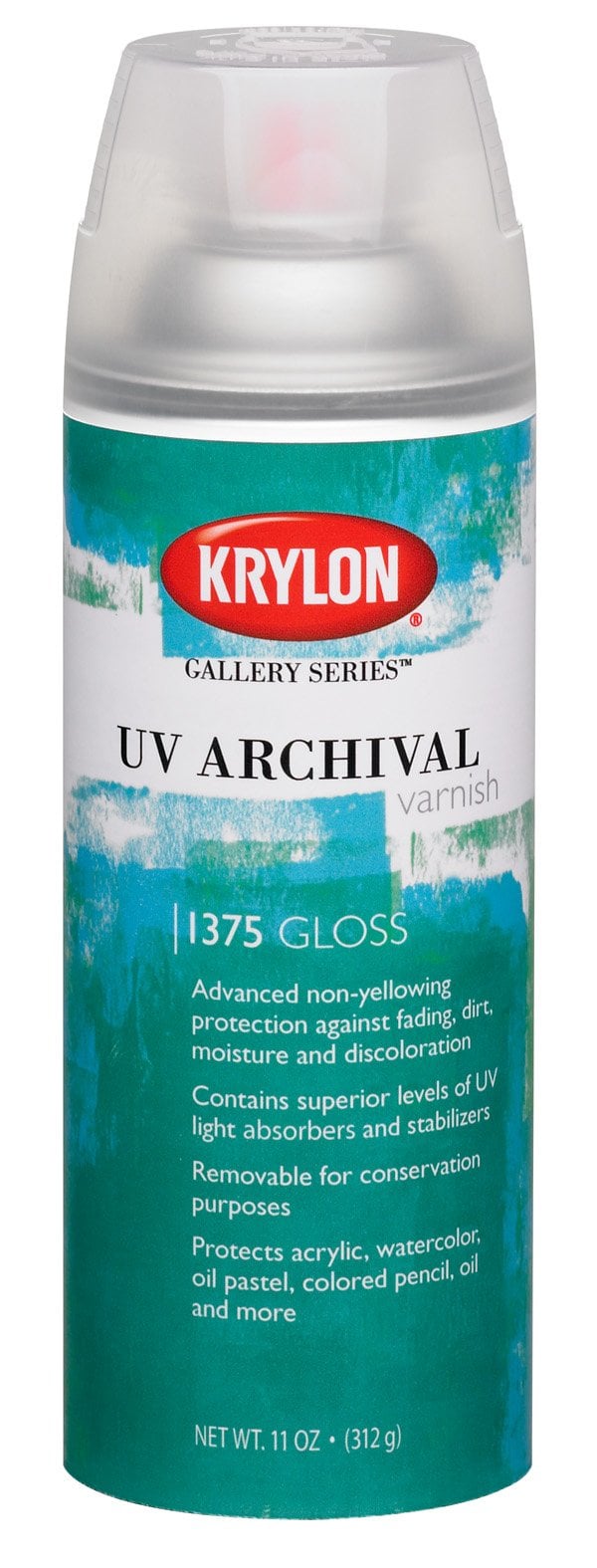 Book Cover Krylon K01375000 Gallery Series UV Archival Varnish Aerosol Spray, Gloss, 11 Ounce Gloss UV Archival Varnish