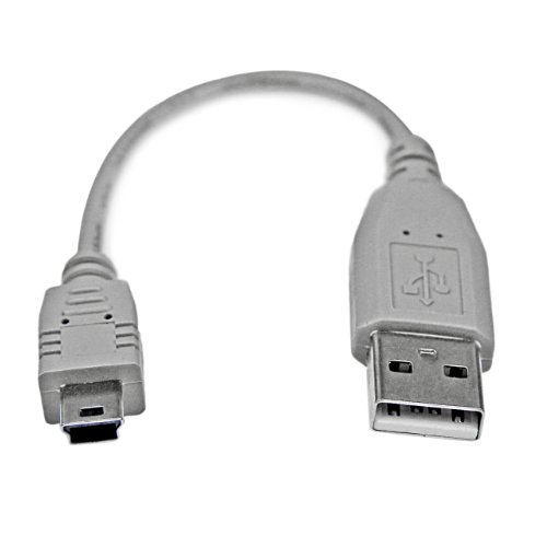 Book Cover StarTech.com 6 in. USB to Mini USB Cable - USB 2.0 A to Mini B - Gray - Mini USB Cable - (USB2HABM6IN)