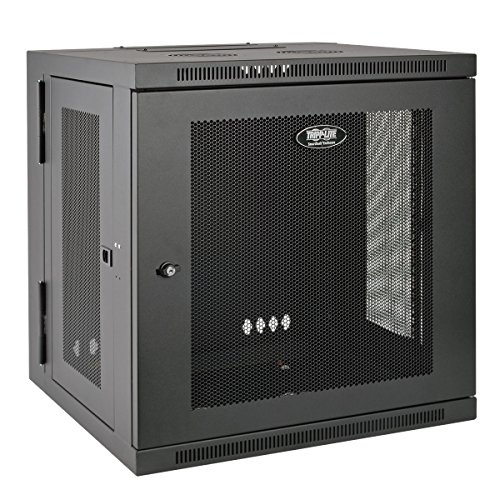Book Cover Tripp Lite 10U Wall-Mount Server Rack Enclosure Cabinet with Hinged Back, Low Profile and Switch-Depth (SmartRack SRW10US)