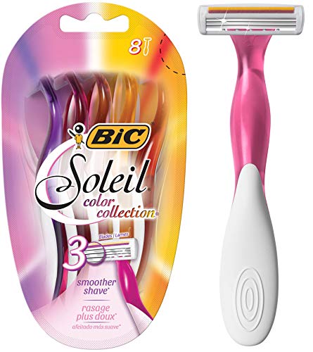 Book Cover BIC Soleil Color Collection Women's Disposable Razor, 3 Blade, 8-Count