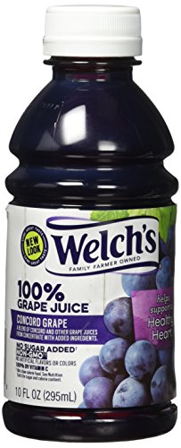 Book Cover Welch's 100% Grape Juice, 10-Ounce Bottles (Pack of 24)