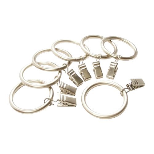 Book Cover Anello Premium Clip Rings for Drapery Rod - Made of Extra Thick Solid Iron Capable of Holding Heavy Curtains and Drapes - Set of 14pcs - Satin Nickel