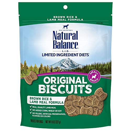 Book Cover Natural Balance Limited Ingredient Original Biscuits | Brown Rice & Lamb Dog Treats for Small-Breed Adult Dogs | 8-oz. Pouch