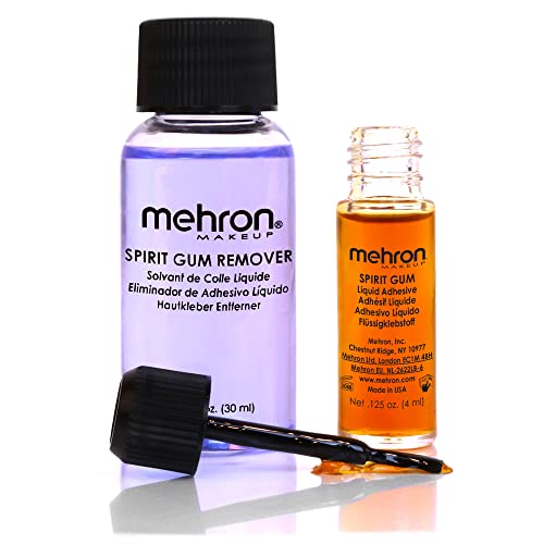 Book Cover Mehron Makeup Spirit Gum & Remover Combo Kit | Spirit Gum Adhesive and Remover | Professional Cosmetic Glue for Face, Skin, & Body