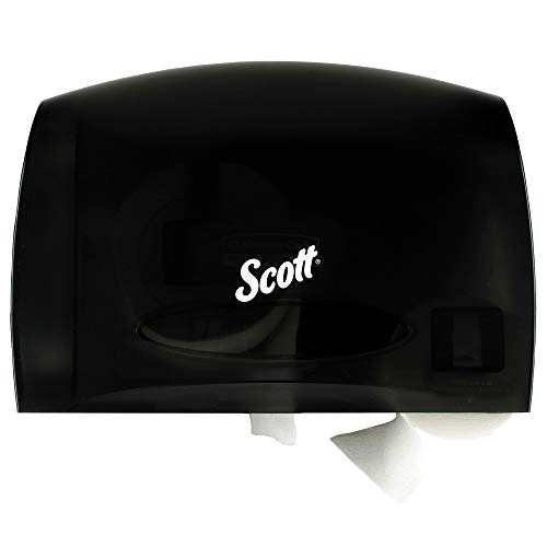 Book Cover Scott Essential Jumbo Roll (JRT) Coreless Toilet Paper Dispenser (09602), Smoke, Black