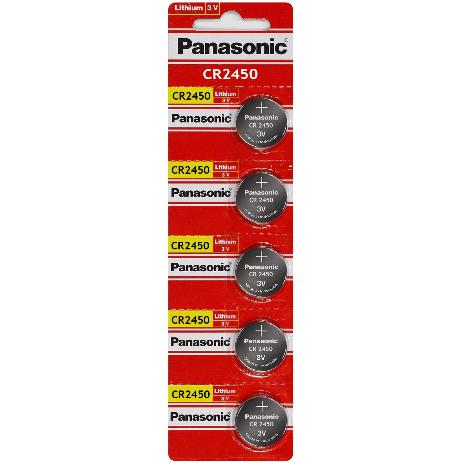 Book Cover Panasonic PANASONIC-CR2450 620mAh 3V Lithium Primary Coin Cell Battery 5 Count (Pack of 1)