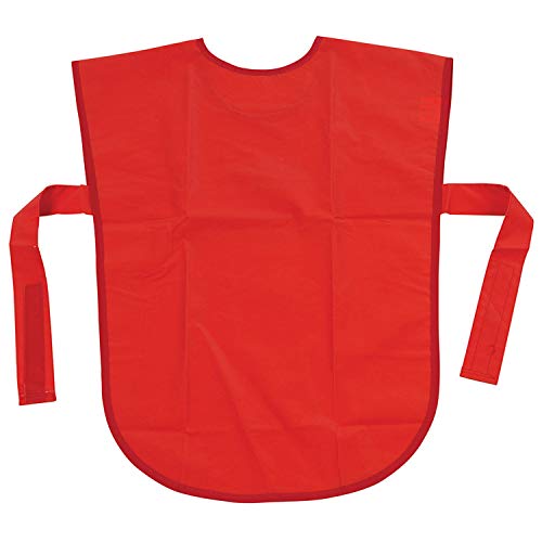 Book Cover School Smart Vinyl Art Smock Apron, 22 x 16 Inches, Red