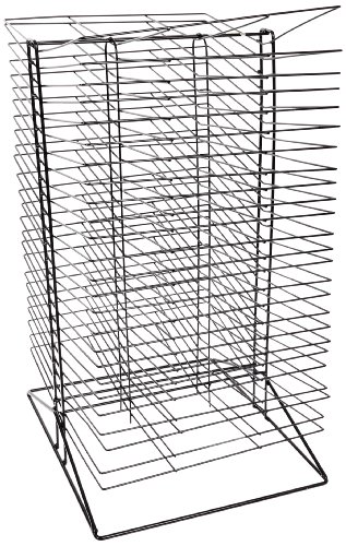 Book Cover Sax All-Steel Double Sided Wire Drying Rack, 50 Shelves, 17 x 20 x 30 Inches, Steel, Black