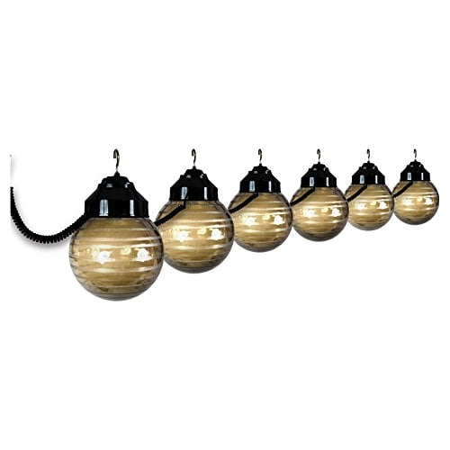 Book Cover Polymer Products LLC 1632-77404 Black and Etched Bronze Six Globe String Light Set