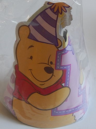 Book Cover Winnie the Pooh 1st Birthday Girl Party Cone Hats 8 Pack by Hallmark