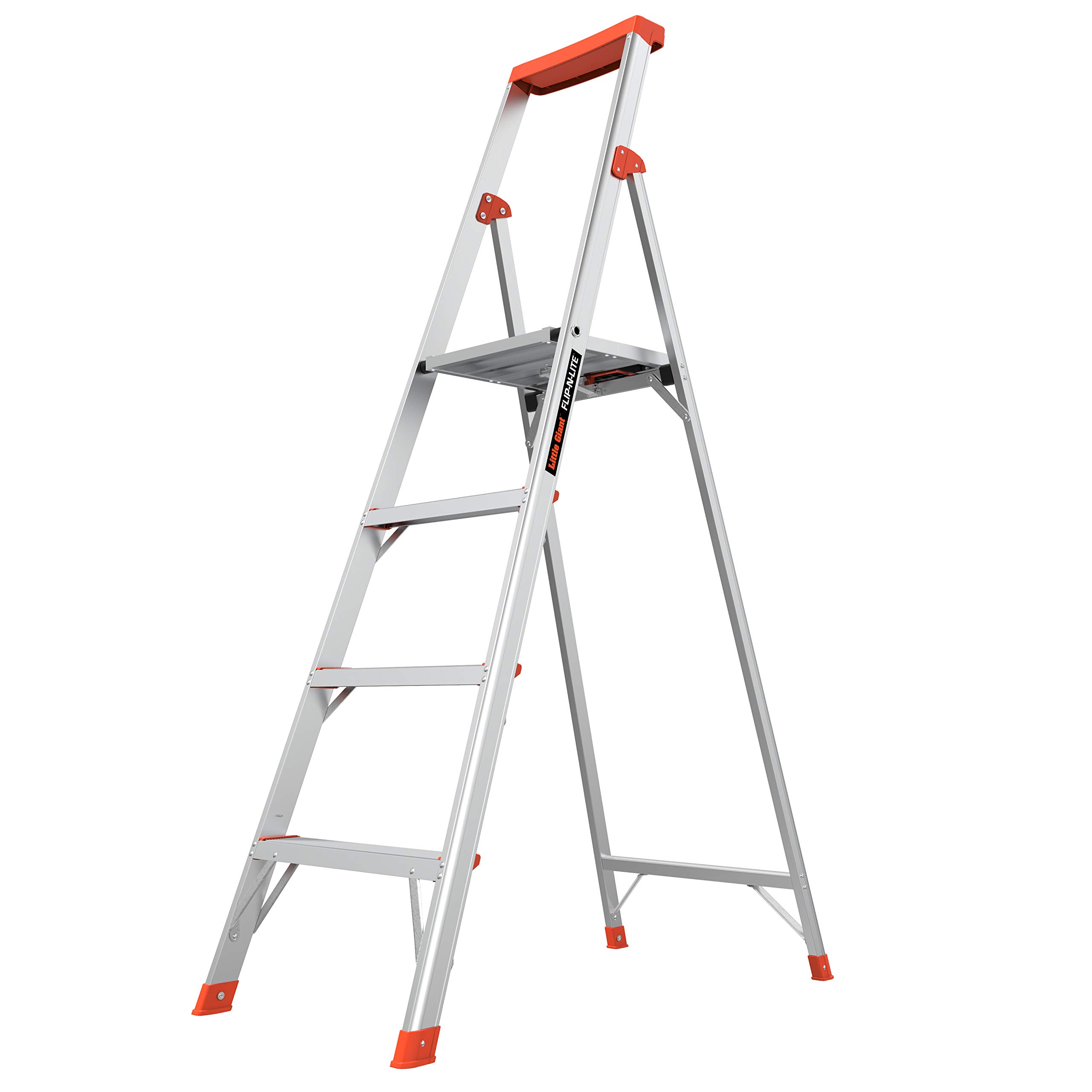 Book Cover Little Giant Ladder Systems Flip N Lite 6 Foot 300 Pound Capacity Aluminum Lightweight Slim Stepladder Ladder