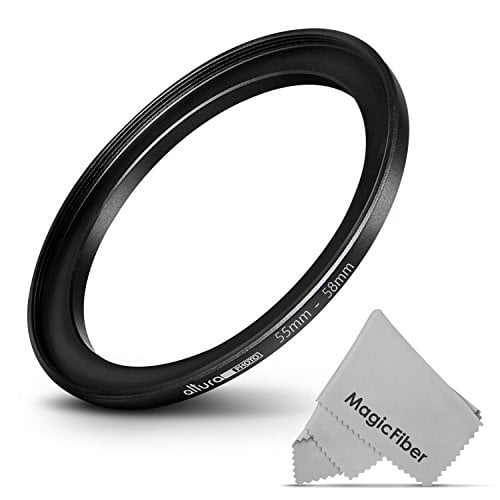 Book Cover Altura Photo 55-58MM Step-Up Ring Adapter (55MM Lens to 58MM Filter or Accessory) + Premium MagicFiber Cleaning Cloth
