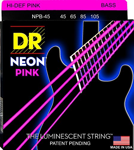 Book Cover DR Strings Hi-Def Neon Pink Bass Medium