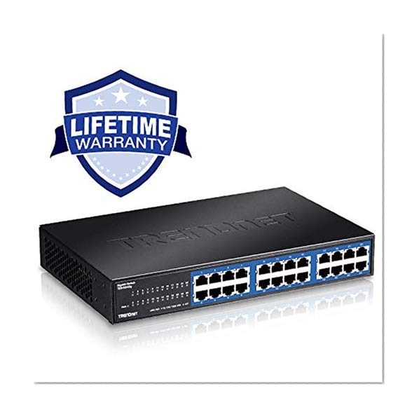 Book Cover TRENDnet 24-Port Unmanaged Gigabit 10/100/1000 Mbps GREENnet Desktop Metal Housing Switch, 48 Gbps Switching Fabric, Lifetime Protection, TEG-S24DG