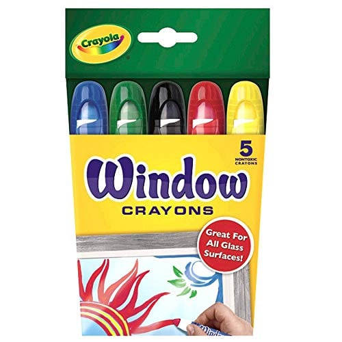 Book Cover Crayola Washable Window Crayons, Assorted 5 count
