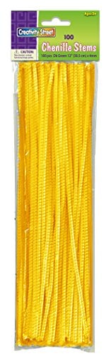 Book Cover Creativity Street Chenille Stems/Pipe Cleaners 12 Inch x 4mm 100-Piece, Yellow