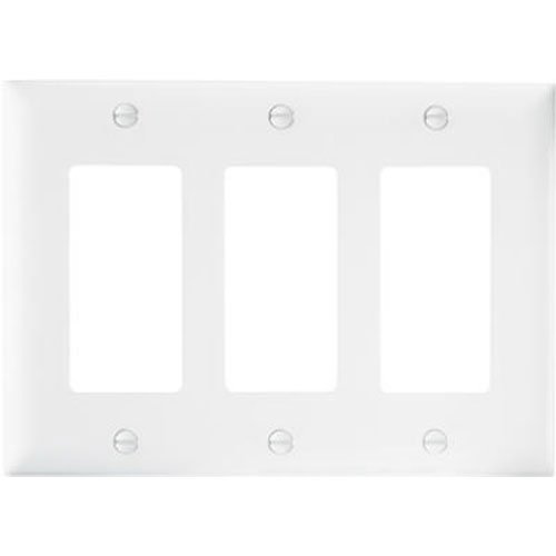Book Cover PASS & SEYMOUR TP263WCC12 WHT 3G NYL Wall Plate, 1 Count (Pack of 1), White