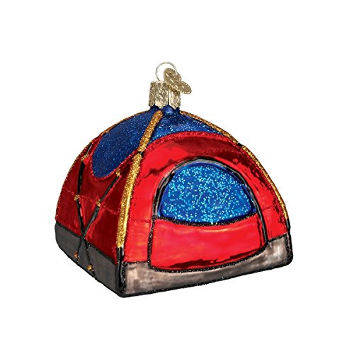 Book Cover Old World Christmas Ornaments: Camping Outdoor Collection Glass Blown Ornaments for Christmas Tree, Dome Tent