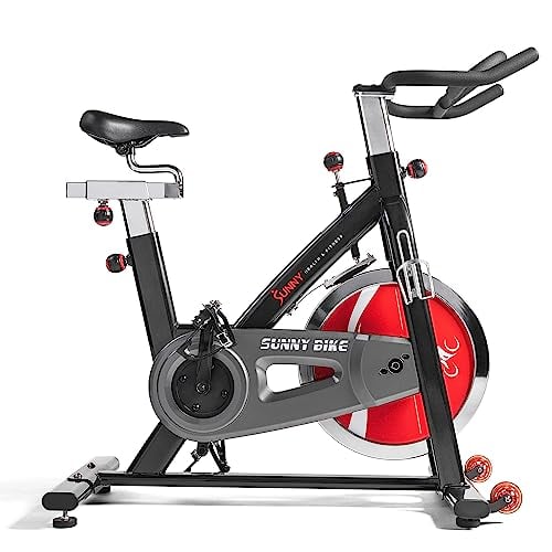 Book Cover Sunny Health & Fitness Indoor Cycling Exercise Bike with Heavy-Duty 49 LB Chrome Flywheel, Stationary Bike with Customizable Comfort with 275 LBS. Max Weight - ‎SF-B1002