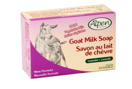 Book Cover Alpen Secrets Daily Cleansing Goat milk Soap with Lavender Oil, 5-Ounces Bars  (Pack of 4)