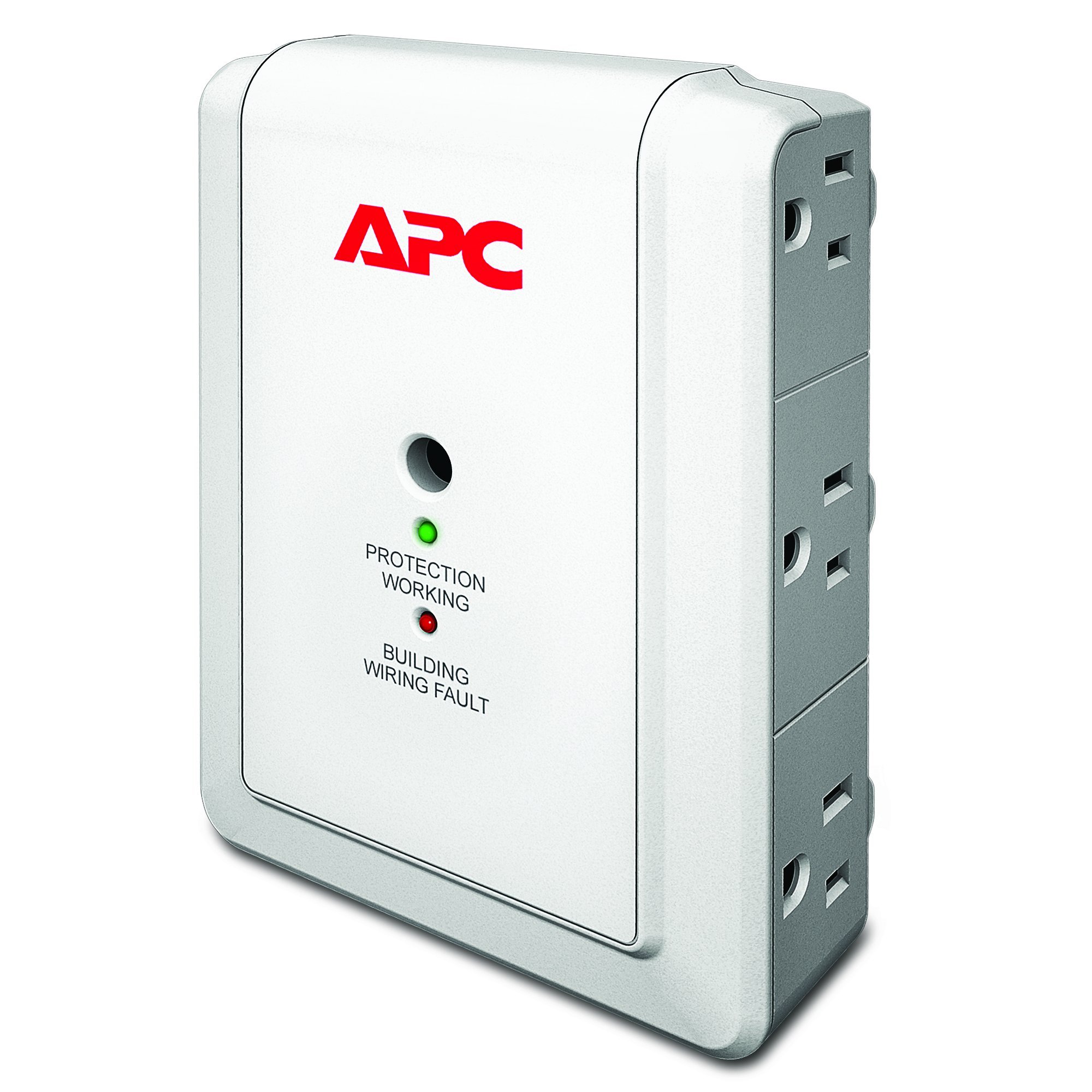 Book Cover APC Wall Outlet Multi Plug Extender, P6WT, (6) AC Multi Plug Outlet, 1080 Joule Surge Protector with Telephone Protection Ports Telephone Port