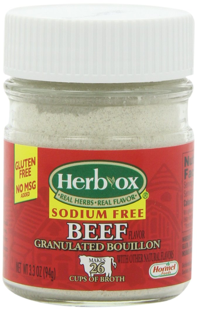 Book Cover Herbox Granular Sodium Free Beef Bouillon, 3.3-Ounce (Pack of 6)