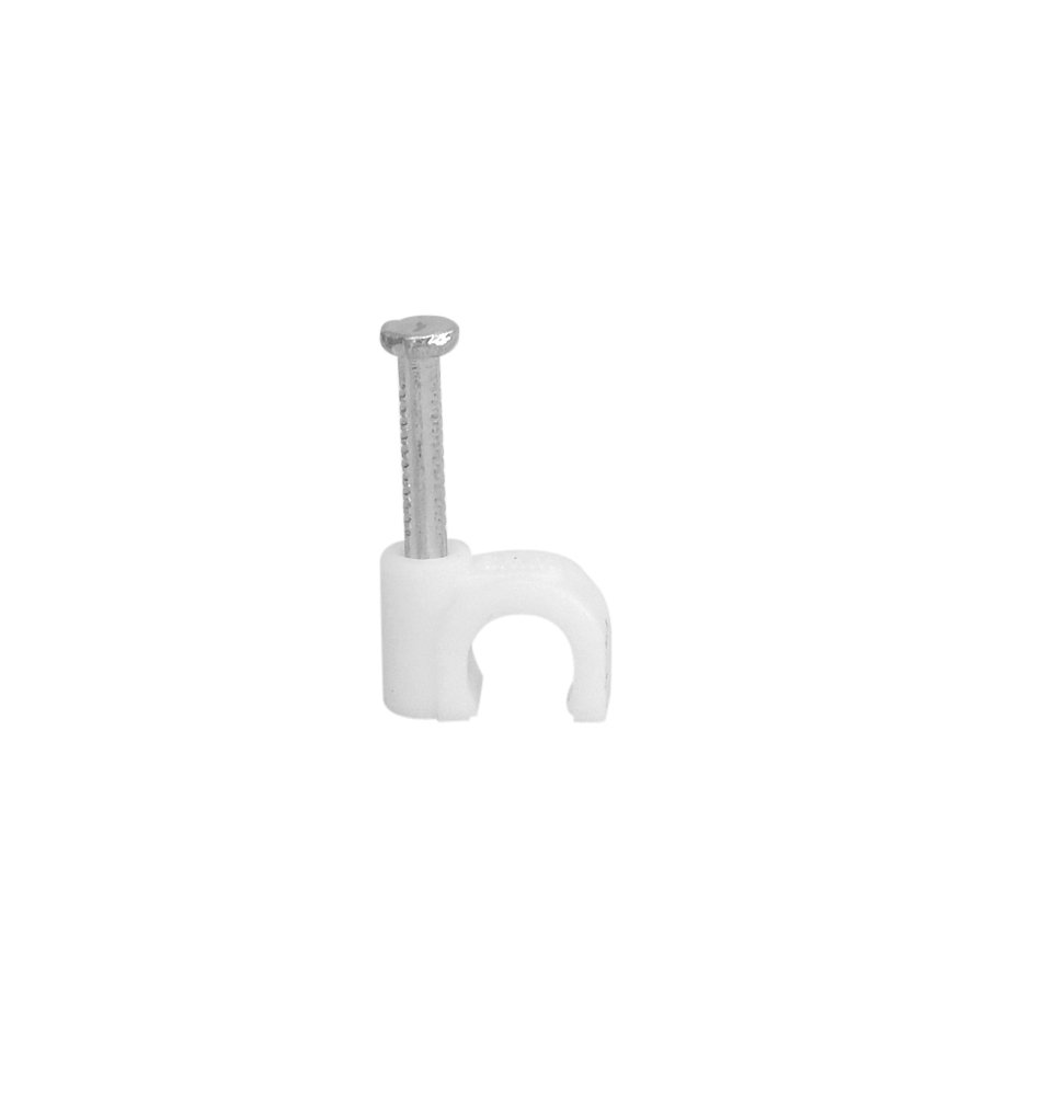 Book Cover Your Cable Store 100 Pack White Ethernet / RG59 / 6mm Nail in Cable Clips