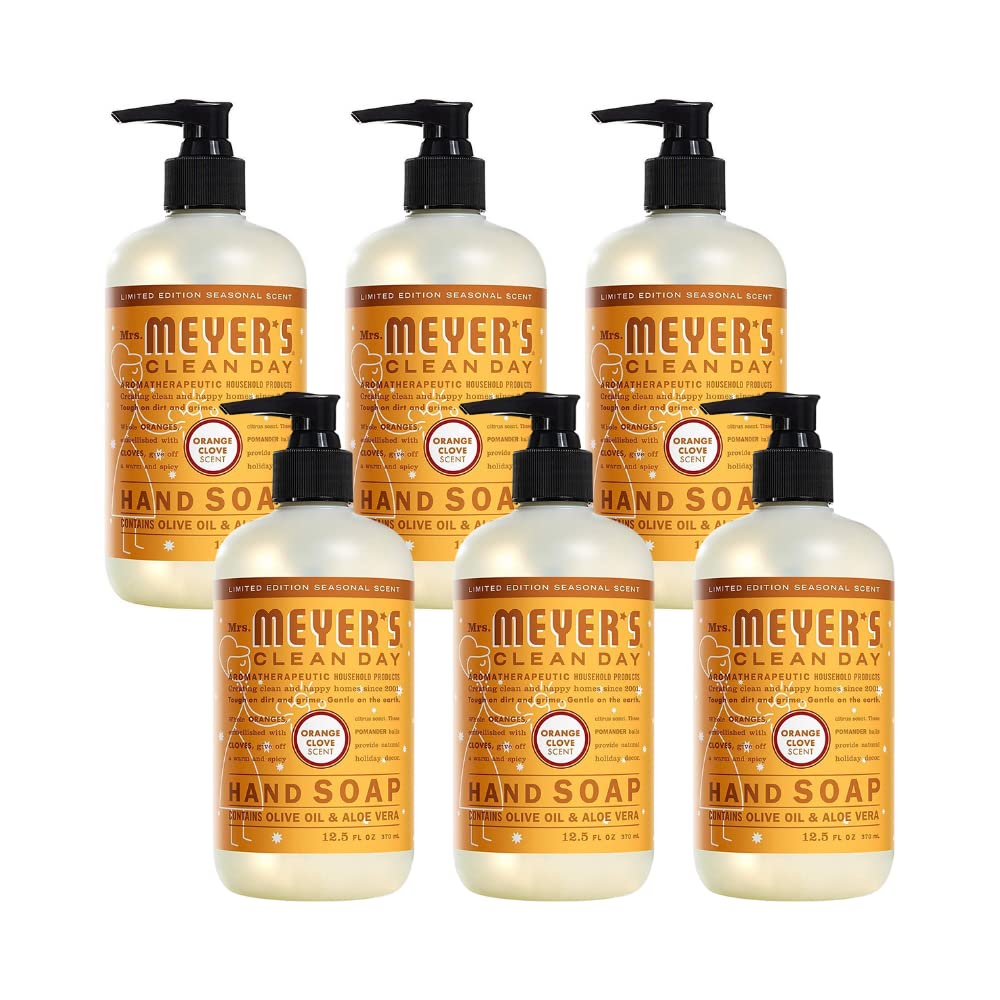 Book Cover MRS. MEYER'S CLEAN DAY Liquid Hand Soap Orange Clove (12.5 Ounce (Pack of 6))