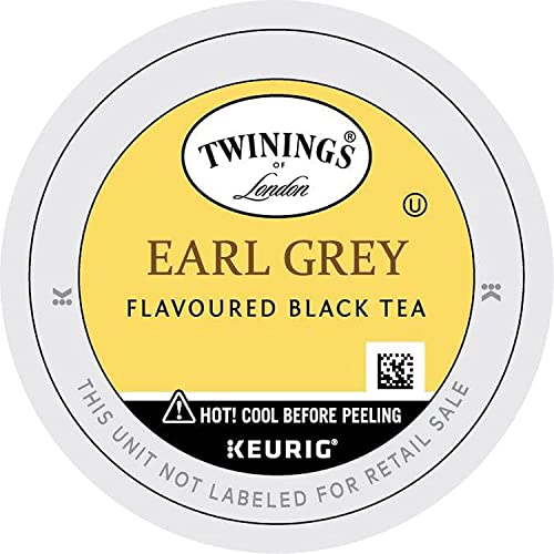 Book Cover Twinings Earl Grey K-Cup Pods for Keurig, Caffeinated Black Tea Flavoured with Citrus and Bergamot, 12 Count (Pack of 6)