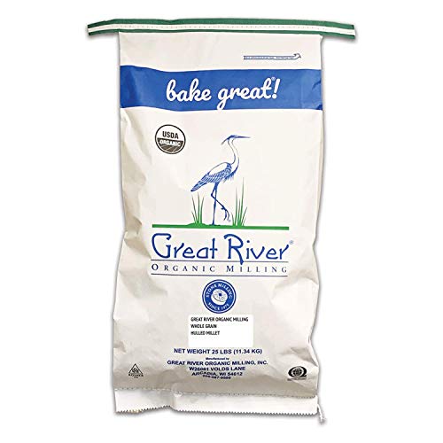 Book Cover Great River Organic Milling, Whole Grain, Hulled Millet, Ancient Grain, Organic, 25-Pounds (Pack of 1)