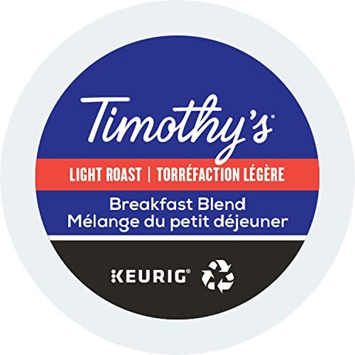 Book Cover Timothy's, Breakfast Blend, Single-Serve Keurig K-Cup Pods, Light Roast Coffee, 96 Count (4 Boxes of 24 Pods)