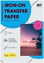 Book Cover PPD Inkjet PREMIUM T Shirt Transfer Paper A4 for Light and White Fabric X 10 Sheets PPD-1-10