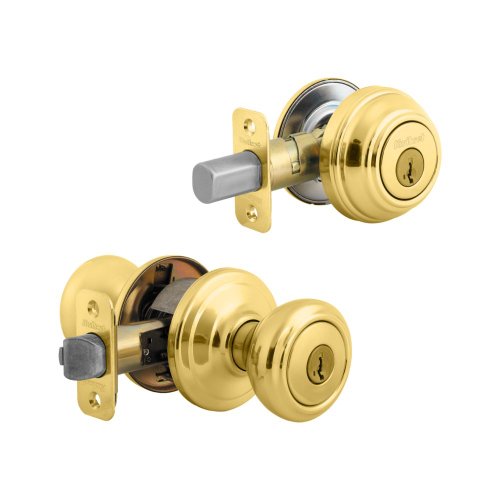 Book Cover Kwikset 991 Cameron Entry Knob and Single Cylinder Deadbolt Combo Pack featuring SmartKeyÂ® in Satin Nickel