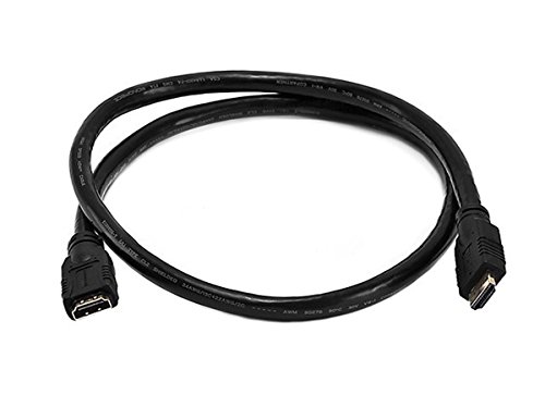 Book Cover Monoprice Commercial Series Premium 3ft 24AWG CL2 High Speed HDMI Cable Male to Female Extension - Black