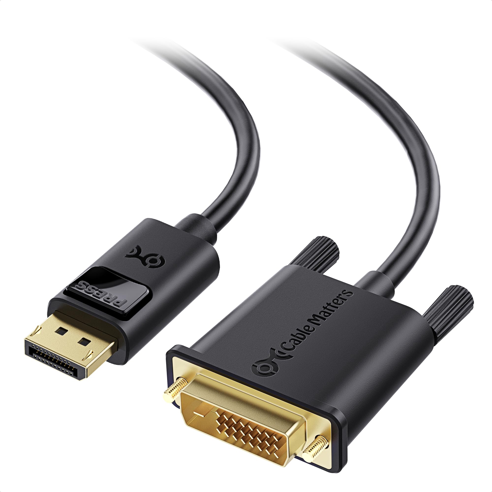 Book Cover Cable Matters DisplayPort to DVI Cable (DP to DVI Cable) 10 Feet 10 Feet 1